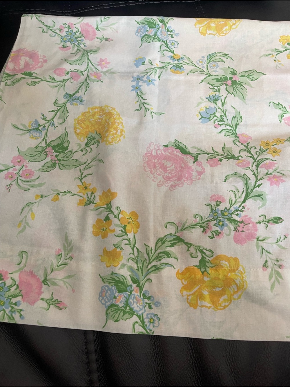 Floral Pastel Cotton Fabric pillowcase- Pink, Yellow & Green 42x36